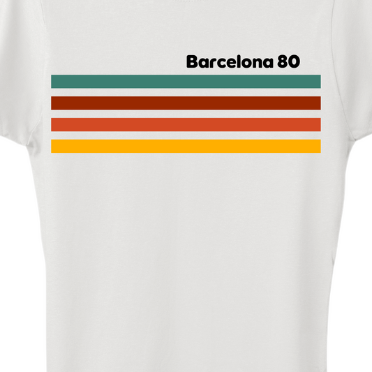 Barcelona 80 White Women's T-Shirt - El Fenicio