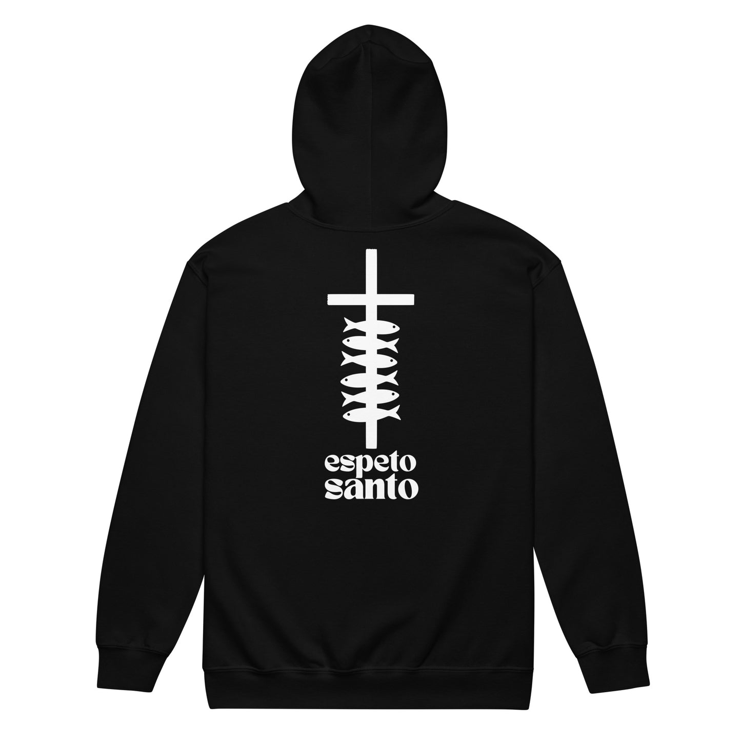 espeto santo zip hoodie black sardina malaga