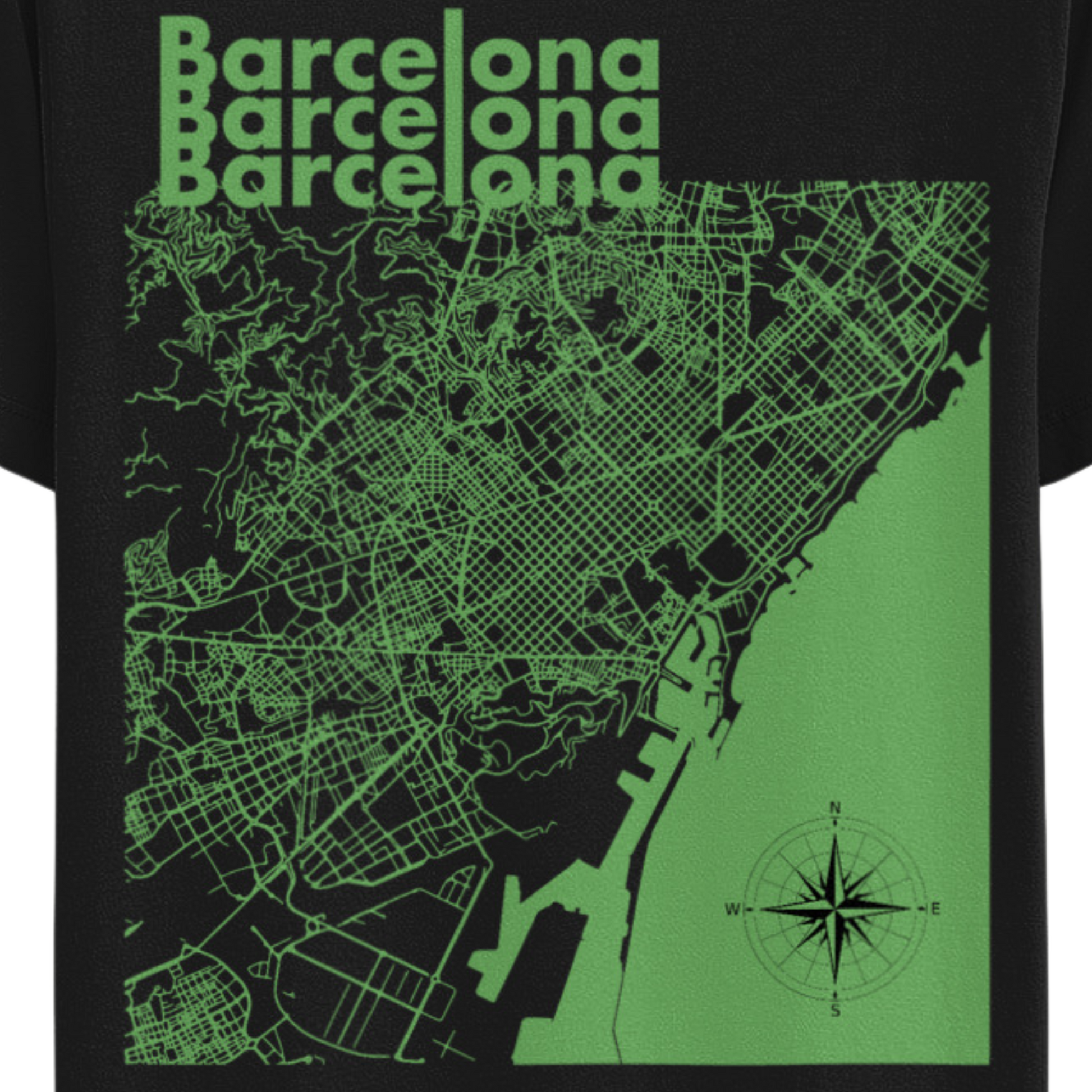 Barcelona Map T-Shirt