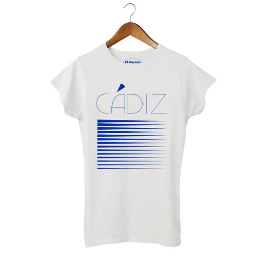 Cádiz Women's T-Shirt white blue design spain el fenicio