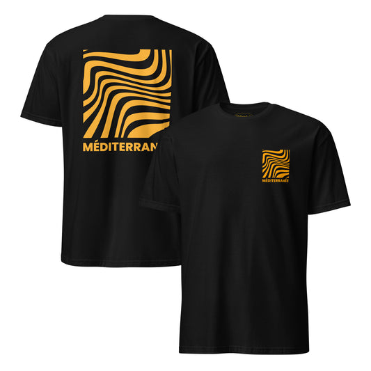 mediterrannee black t-shirt waves