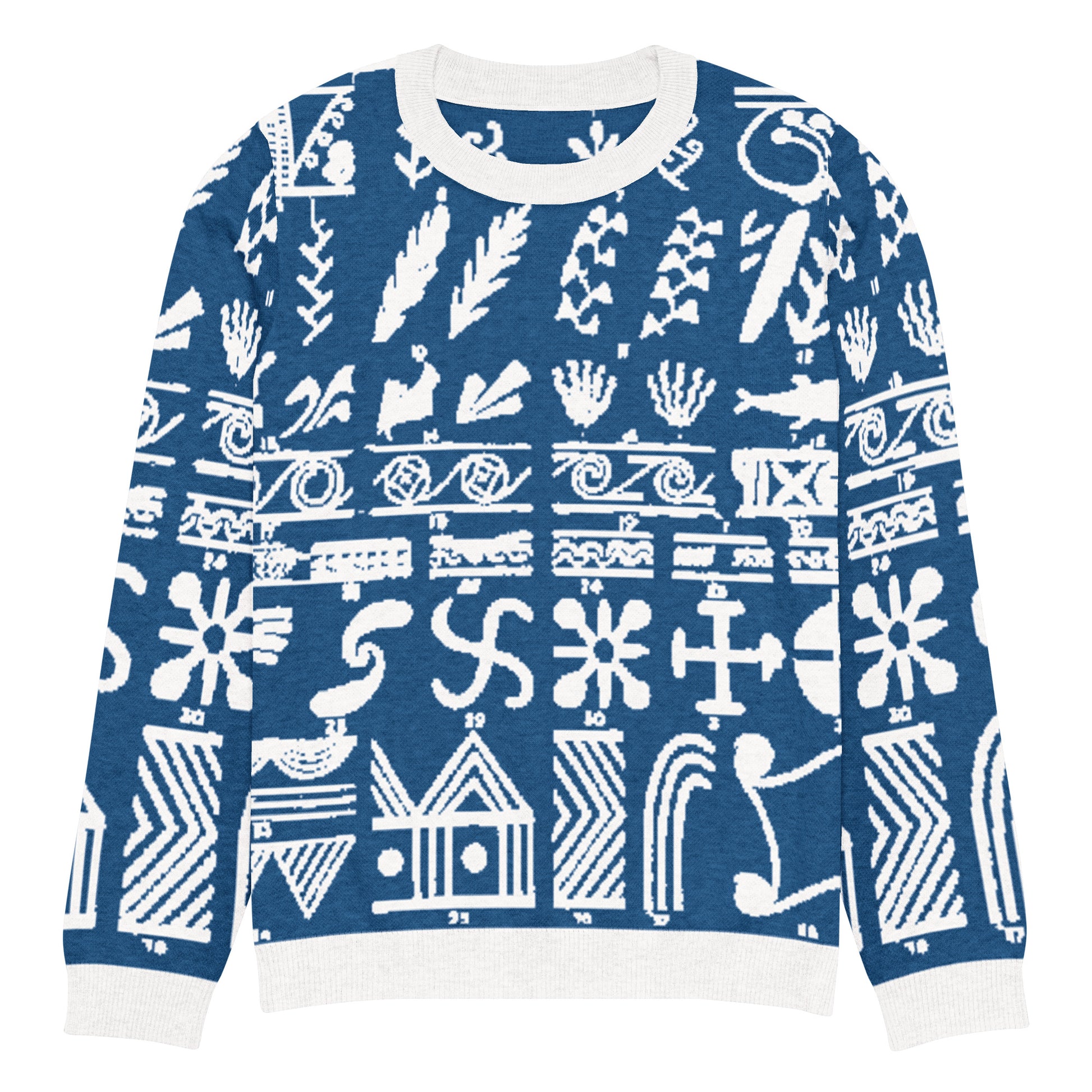 minoan antique crete pattern knitted sweater