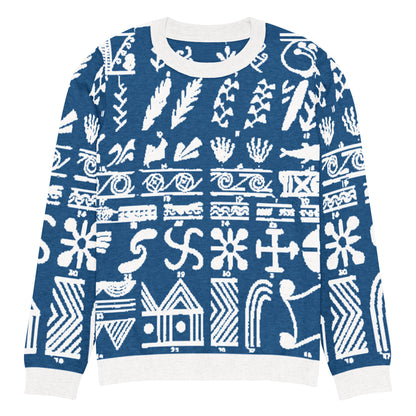 minoan antique crete pattern knitted sweater