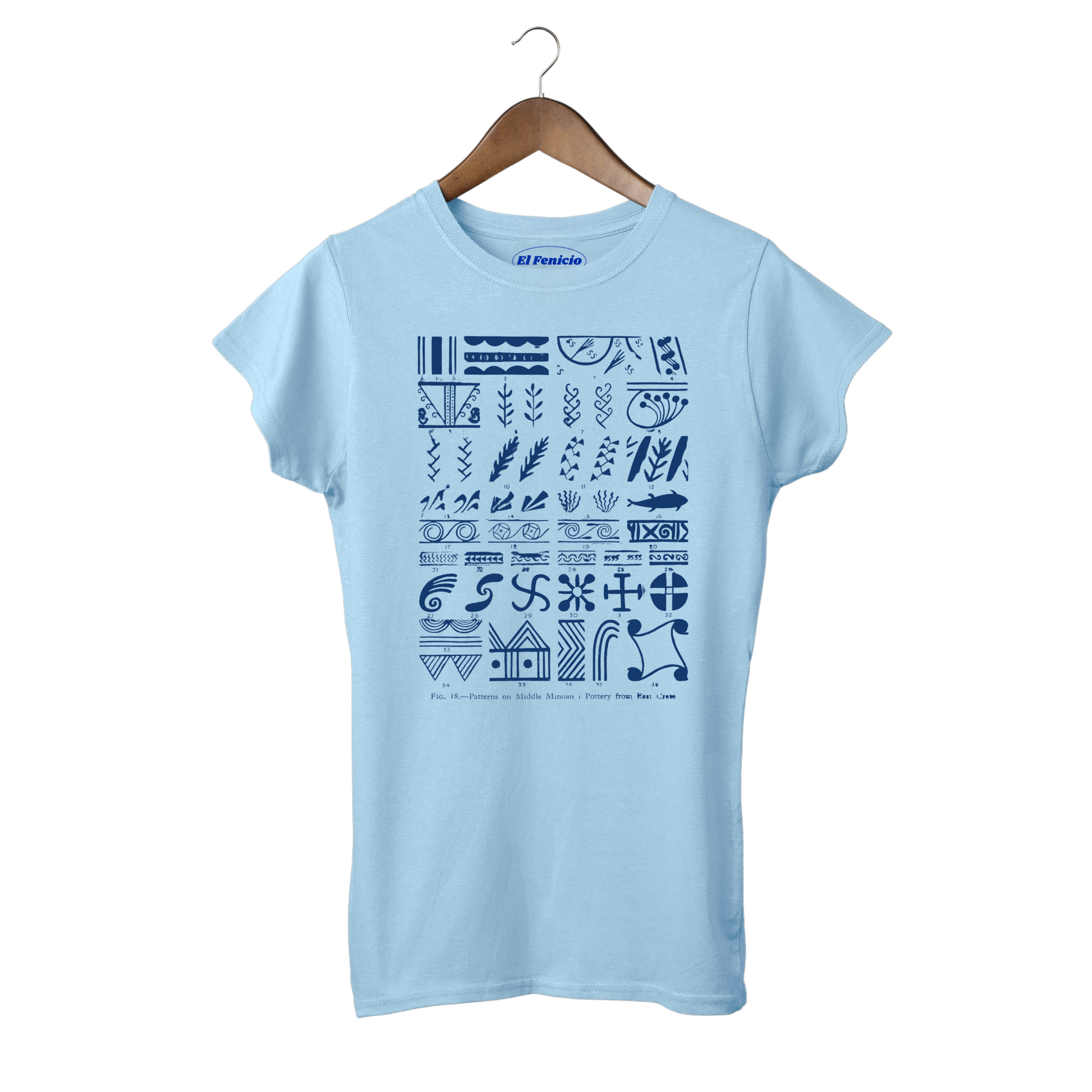 Minoan Pattern Women's T-Shirt light blue crete